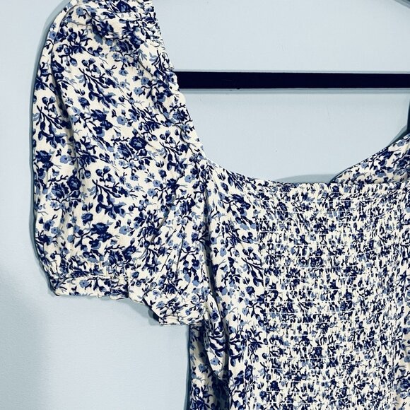 Milkmaid Coquettee Crop Top Medium Smocked Cottage Peasant Puff Sleeve Soft Girl - Picture 9 of 11